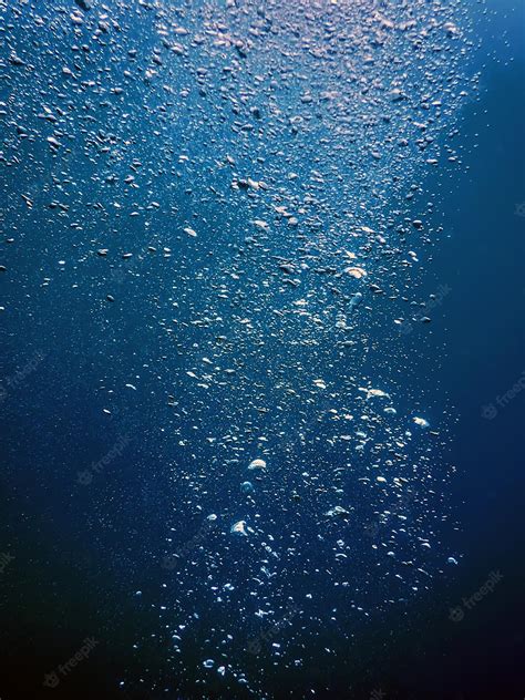 Premium Photo | Underwater Air Bubbles Underwater blue Background Bubbles