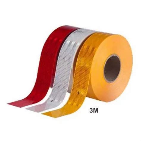 Red White Yellow Pvc M Retro Reflective Tape For Vehicles Packaging