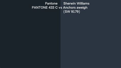 Pantone 433 C Vs Sherwin Williams Anchors Aweigh Sw 9179 Side By Side