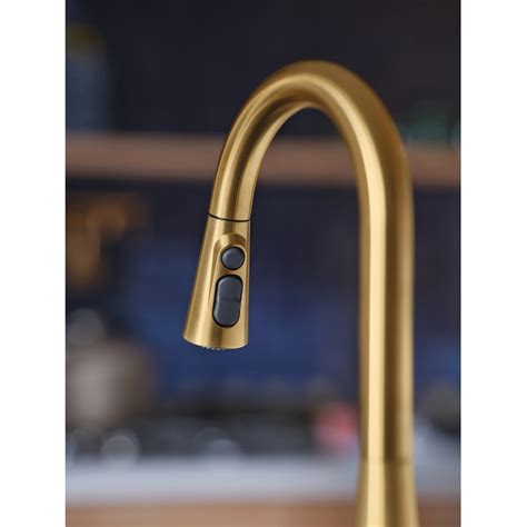 Moen Maureen Brushed Gold Single Handle Pull-down Kitchen Faucet with ...