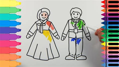 How to Draw South Korea Traditional Dress Hanbok - Drawing clothes coloring pages | Tanimated ...