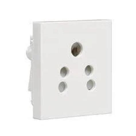 White Polycarbonate Rectangular Pin Electrical Modular Socket For