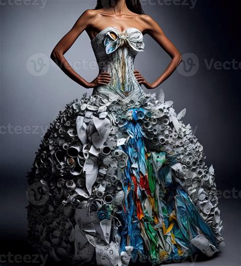 Fashion dress made by recycled garbage plastic illustration 23940801 ...