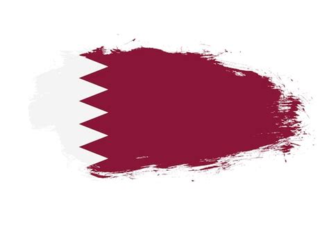 Bandeira Do Qatar Em Fundo De Pincel Branco Foto Premium