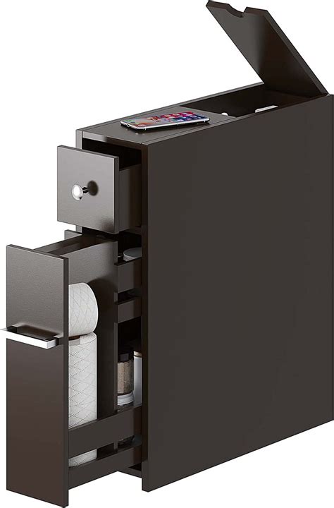 Spirich Slim Bathroom Storage Cabinet Free Standing Toilet Paper