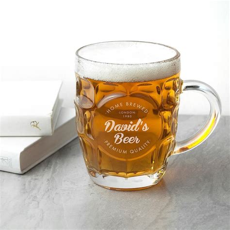 Personalised Beer Glass Dimple Home Brewed Make It Your Way