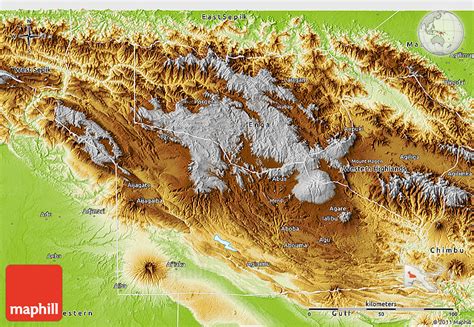 Physical 3D Map of Southern Highlands