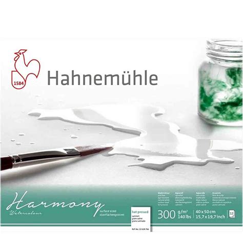 Bloco Para Aquarela Hahnemuhle Harmony 300g M2 Textura Satinada 40x50cm