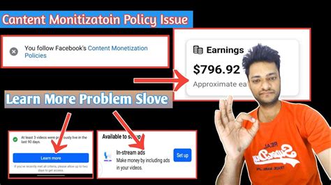 Facebook Monetization Setup Problem Facebook Learn More Problem Solve