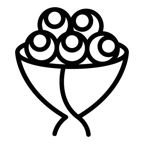 Flower bouquet linear icon, outline style 15891568 Vector Art at Vecteezy