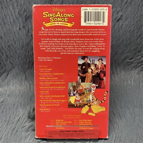 Disneys Sing Along Songs Mary Poppins I Love To Laugh Volume 9 Vhs 1993 Film 717951029034 Ebay