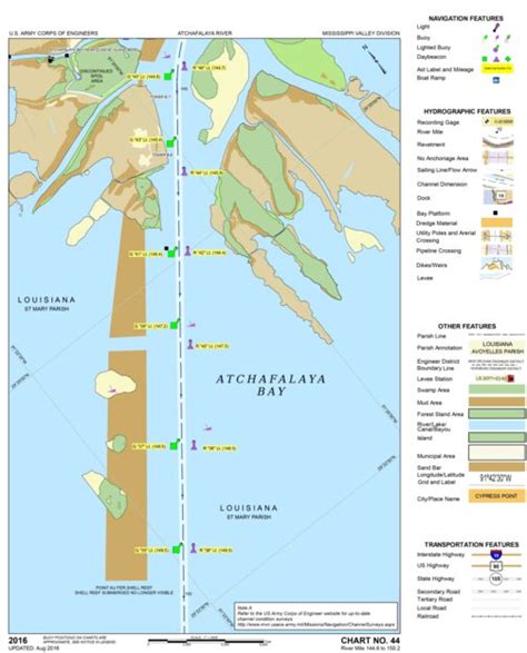 Atchafalaya River Chart 44 - Atchafalaya Bay Map by US Army Corps of ...