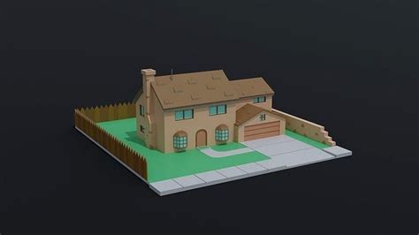 Cartoon simpsons house 3d model