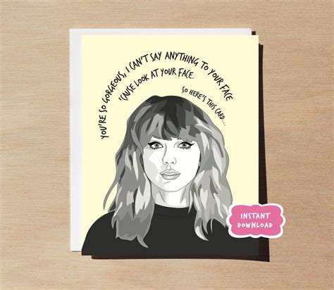 Taylor Swift Card Printable Etsy