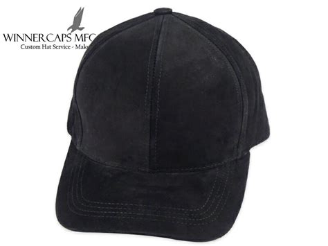 Emstate By Winner Cap Suede Leather Baseball Cap Black