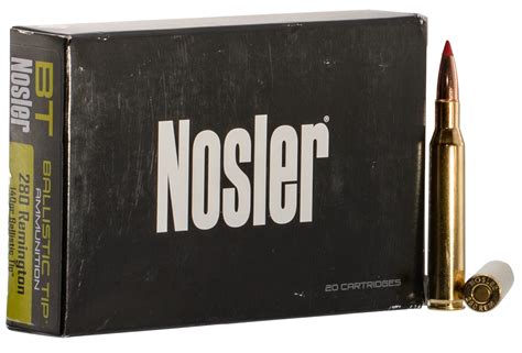 Nosler 280 Ackley Improved Ammunition Hunting 40059 140 Grain Ballistic Tip 20 Rounds