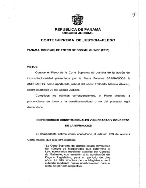 REPUBLICA DE PANAMA CORTE SUPREMA DE JUSTICIA