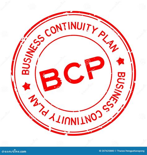 Grunge Red Bcp Abbreviation Business Continuity Plan Word Round Rubber