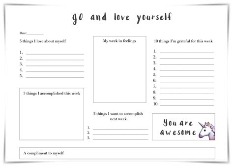 Printable Self Esteem Therapist Aid Printable Jd