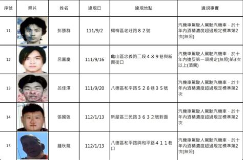 桃園酒駕累犯再添16人 姓名、照片公布 蕃新聞