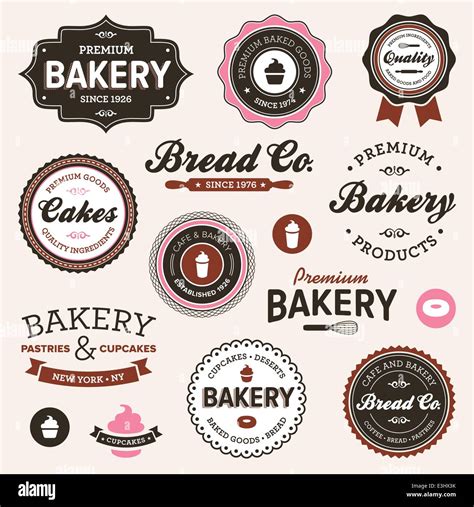 Set Of Vintage Retro Bakery Badges And Labels Stock Vector Image Art