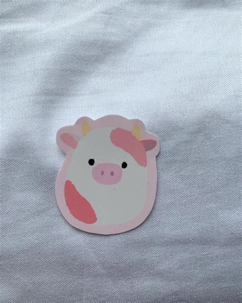 Strawberry Cow Squishmallow Sticker Etsy