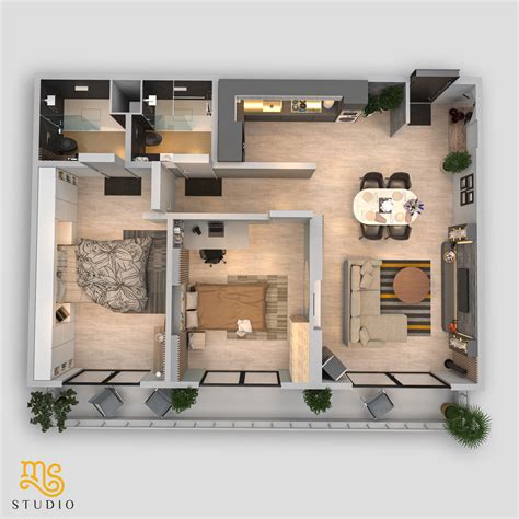 Artstation Apartment 3d Floor Plan Visualization