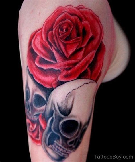 Red Rose And Skull Tattoo Tattoos Designs