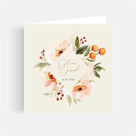 Faire Part Mariage Fleurs Aquarelle Tonfairepart