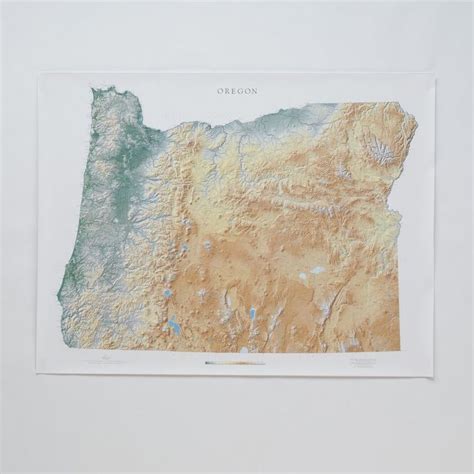 Topographic Oregon Wall Map | Map wall art, Oregon map, Wall maps