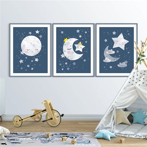 Moon Stars Nursery Moon and Stars Nursery Decor Space - Etsy