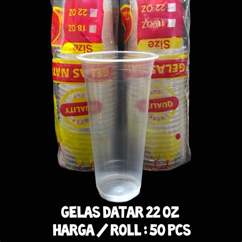 Gelas Plastik Bening Datar 22oz Isi 50pcs Gelas Slim Gelas Es Teh