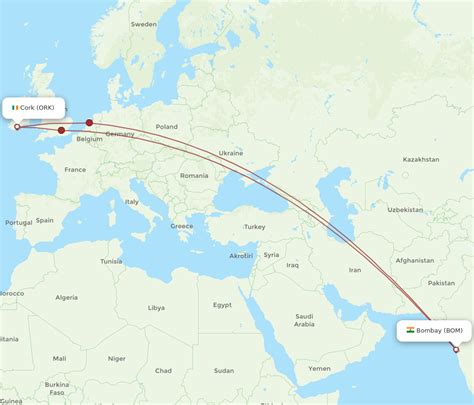 All Flight Routes From Cork To Mumbai Ork To Bom Flight Routes