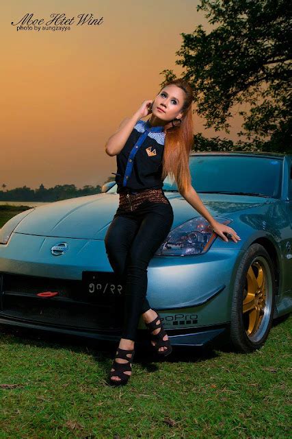 Myanmar Celebrities Sexy Car Model Moe Htet Wint