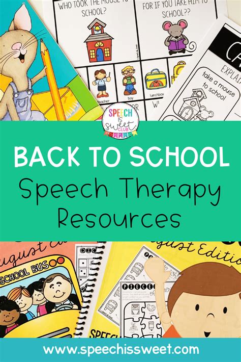 Back To School Speech Therapy Resources Articulation Language Fluency Apraxia And Mor