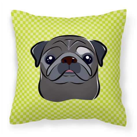 Carolines Treasures Bb Pw Checkerboard Lime Green Black Pug