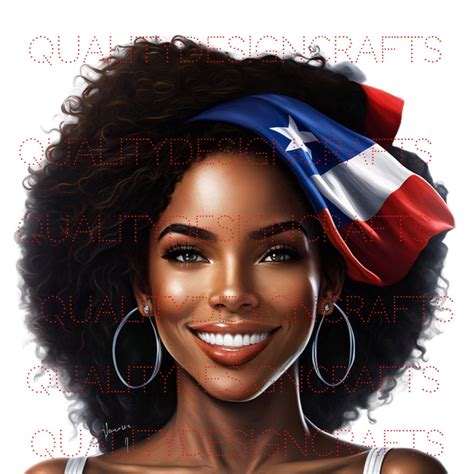 Transparent Beautiful Puerto Rican Girl Magic Melanin Woman PNG Fashion