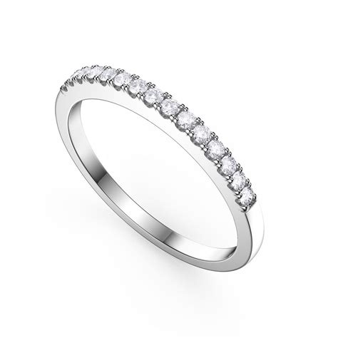 Moissanite 18ct White Gold Half Eternity Ring Jian London