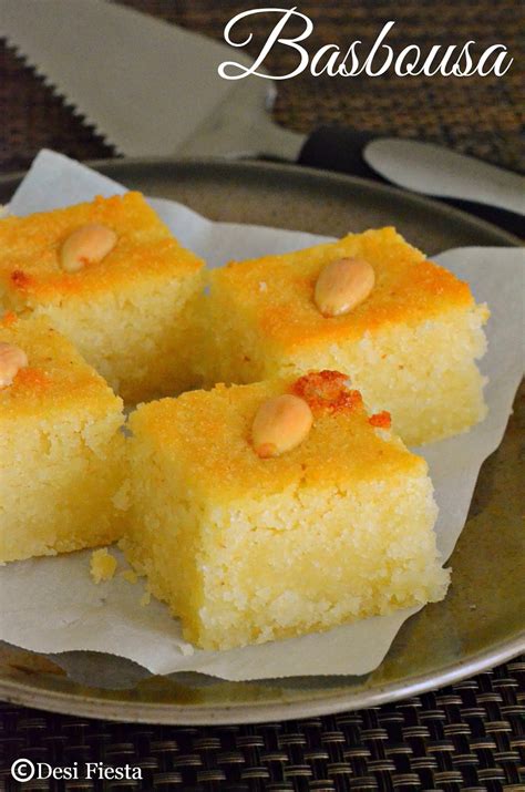 Desi Fiesta Eggless Basbousa With Coconut Recipe Egyptian Basbousa