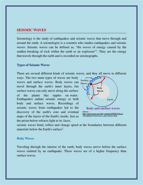 Solution Seismic Waves Studypool