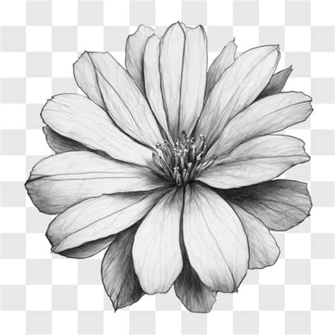 Descarga Gran Dibujo de Flor en Blanco y Negro Bocetos En Línea