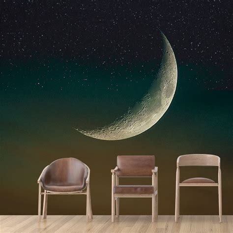 Moon Space Mural Wallpaper For Living Room Waterproof Made To Measure Wall Mural