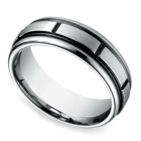 Sectional Mens Wedding Ring In Cobalt 7mm