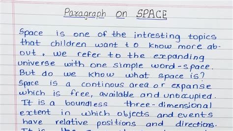 Paragraph On Space In Easy Way Essay On Space Learn About The Space