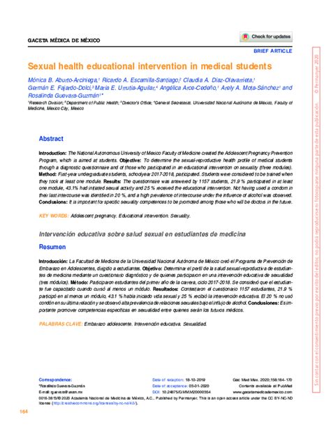 Pdf Sexual Health Educational Intervention In Medical Students