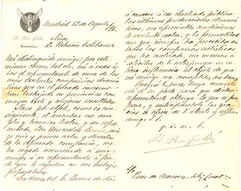 Tidbits Carta Manuscrita De Galdós A Patricio Estévanez Museos De Tenerife