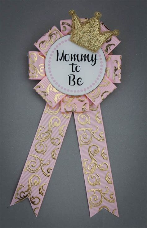 Mini Sized Pink And Gold Mommy To Be Pin Mommy To Be Corsage Pink And