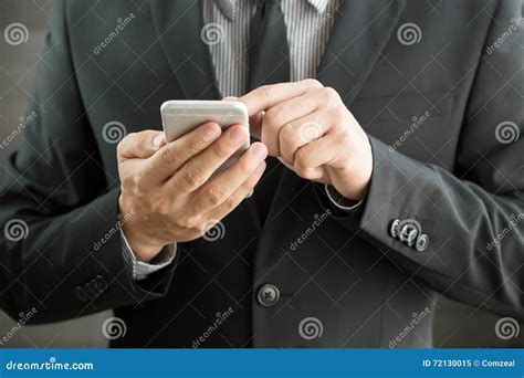 Businessman Using Mobile Smartphone Stock Image Image Of Professional