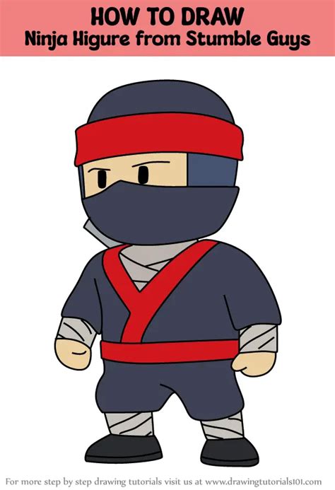 How To Draw Ninja Higure From Stumble Guys Stumble Guys Step By Step