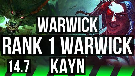 Warwick Vs Kayn Jgl Rank Warwick Winrate Godlike Tr